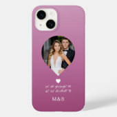Foto Monogram Romantic Heart Coodinates Modern Case-Mate iPhone Hülle (Rückseite)