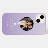 Foto Monogram Romantic Heart Coodinates Modern Case-Mate iPhone Hülle (Rückseite (Horizontal))