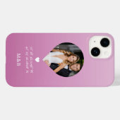 Foto Monogram Romantic Heart Coodinates Modern Case-Mate iPhone Hülle (Rückseite (Horizontal))