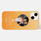 Foto Monogram Romantic Heart Coodinates Modern Case-Mate iPhone Hülle (Rückseite (Horizontal))