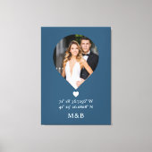 Foto Monogram Romantic Heart Coodinates Modern Leinwanddruck (Vorderseite)