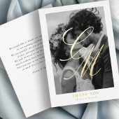 Foto-Monogram, Rose-Gold-Foil, vielen Dank! Folieneinladung