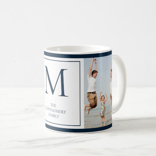 Foto Monogramm Anfangsname Coffee Tasse (VorderseiteRechts)