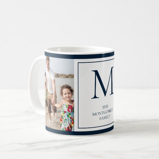 Foto Monogramm Anfangsname Coffee Tasse (Vorderseite Links)