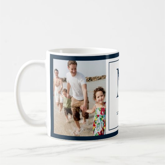 Foto Monogramm Anfangsname Coffee Tasse (Links)