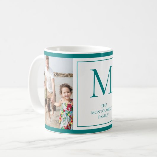 Foto Monogramm Anfangsname Coffee Tasse (Vorderseite Links)