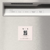 Foto-Monogramm-Blush Save the Date Hochzeit Magnet (In Situ (Geschirrspüler))