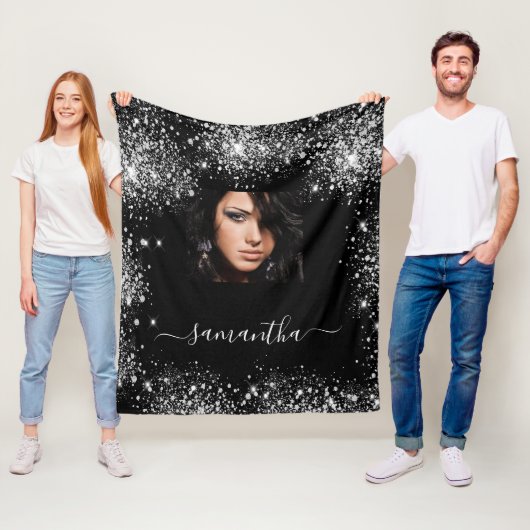 Foto-Monogramm für Glitzer Fleecedecke (Beispiel)