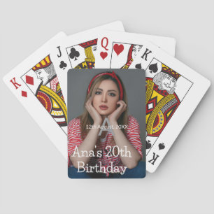 Foto Monogramm Happy 20. Geburtstag grau weiß Spielkarten