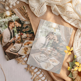 Foto-Monogramm-Hochzeit Menükarte