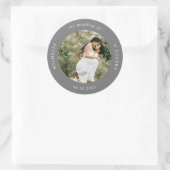 Foto-Monogramm-Hochzeit Runder Aufkleber (Tasche)