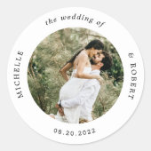 Foto-Monogramm-Hochzeit Runder Aufkleber (Vorderseite)