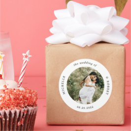 Foto-Monogramm-Hochzeit Runder Aufkleber