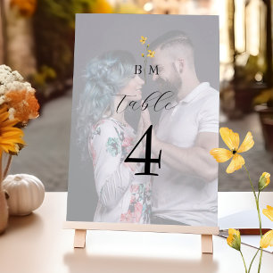 Foto-Monogramm-Hochzeit Tischnummer