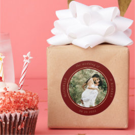 Foto Monogramm Hochzeitsklassiker Rundstock Runder Aufkleber