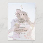 Foto-Monogramm Hochzeitsmenü Menükarte (Vorderseite)