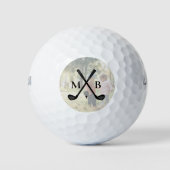 Foto-Monogramm-Initialen Geschenkvorlage für Mutte Golfball (Vorderseite)