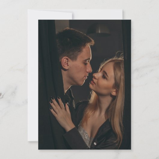 Foto Monogramm minimalistische QR-Code Hochzeit Save The Date (Rückseite)