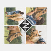 Foto Monogramm Pferdehahn Fleecedecke (Vorderseite (Horizontal))