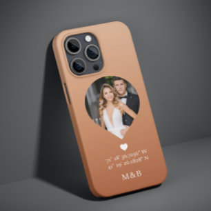 Foto-Monogramm Romantisches Herz Koordinaten Moder Case-Mate iPhone 14 Hülle