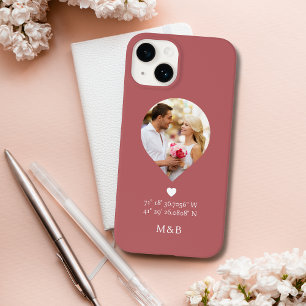 Foto-Monogramm Romantisches Herz Koordinaten Moder Case-Mate iPhone 14 Hülle