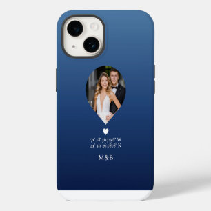 Foto-Monogramm Romantisches Herz Koordinaten Moder iPhone 14 Hülle