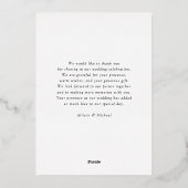 Foto, Monogramm, Rose-Gold-Folie, "Danke" Folieneinladung (Rückseite)