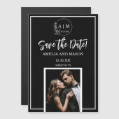 Foto-Monogramm Save-the-Date-Magnet Magneteinladung (Vorne/Hinten)
