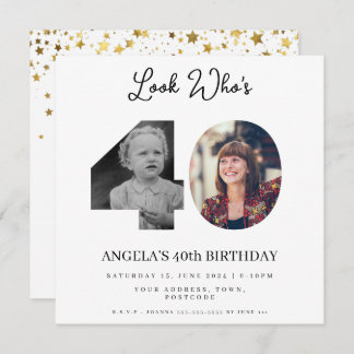 Foto Montage Geburtstagsparty 40 Jahre alt Einladung