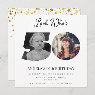 Foto Montage Geburtstagsparty 50 Jahre alt Einladung