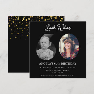 Foto Montage Geburtstagsparty 60 Jahre alt Einladung