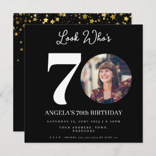 Foto Montage Geburtstagsparty 70 Jahre alt Einladung