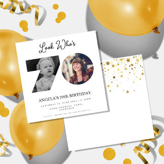 Foto Montage Geburtstagsparty 70 Jahre alt Einladung