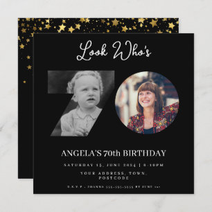 Foto Montage Geburtstagsparty 70 Jahre alt Einladung