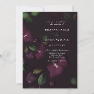 FOTO Moody Lila Bloom Grunge Wedding Einladung