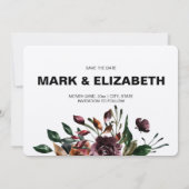 Foto Moody Watercolor Florals Save the Date (Rückseite)