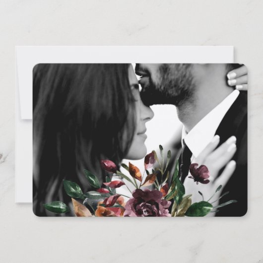 Foto Moody Watercolor Florals Save the Date (Vorderseite)