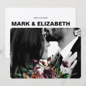 Foto Moody Watercolor Florals Save the Date (Vorne/Hinten)