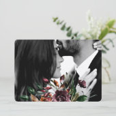 Foto Moody Watercolor Florals Save the Date (Stehend Vorderseite)