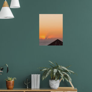 Foto morgendlicher Sonnenaufgang über dem Meerespo Poster