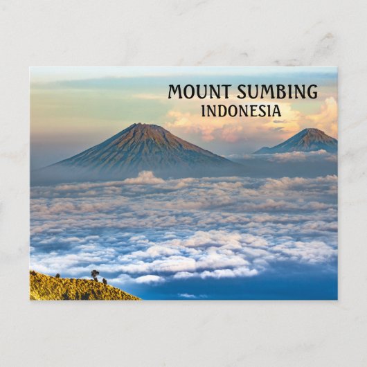 Foto Mount Sumbing Vulkan Indonesien Postkarte (Vorderseite)