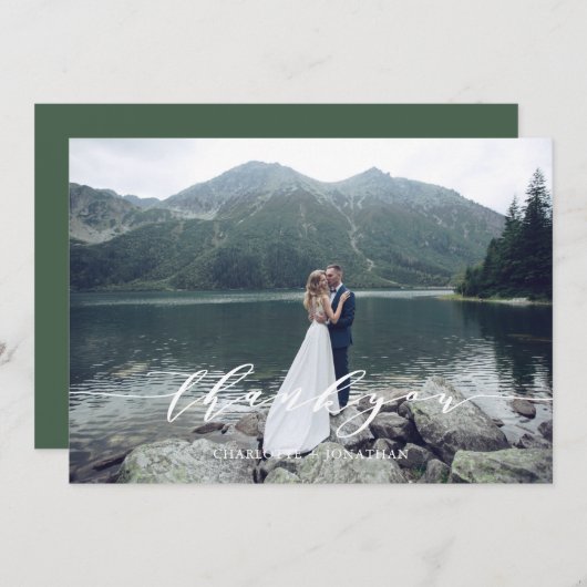Foto Mountain Forest Wedding Danke Karte (Vorne/Hinten)