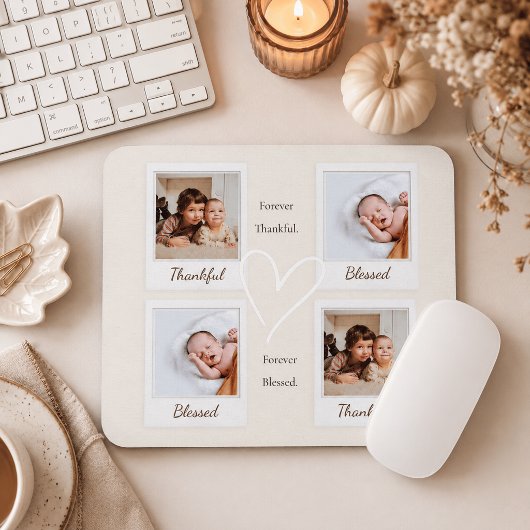 Foto Mousepad im Polaroidstil - Danke und gesegnet