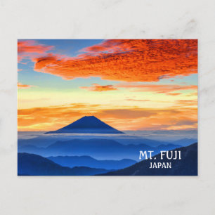 Foto Mt. Fuji Vulkan Japan bei Sonnenuntergang Postkarte