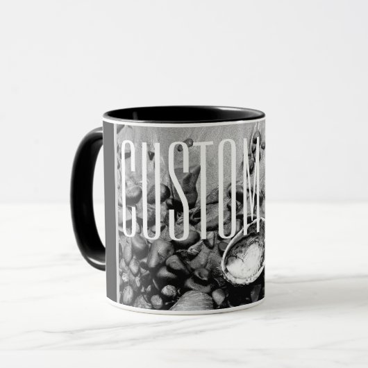 FOTO MUSCHEL STONE (SCHWARZ UND WEISS) TASSE (Vorderseite Links)