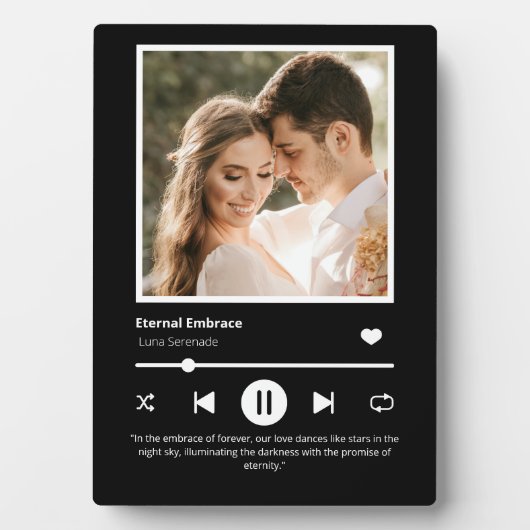 Foto Music Player Personalisiert Black Fotoplatte (Vorderseite)