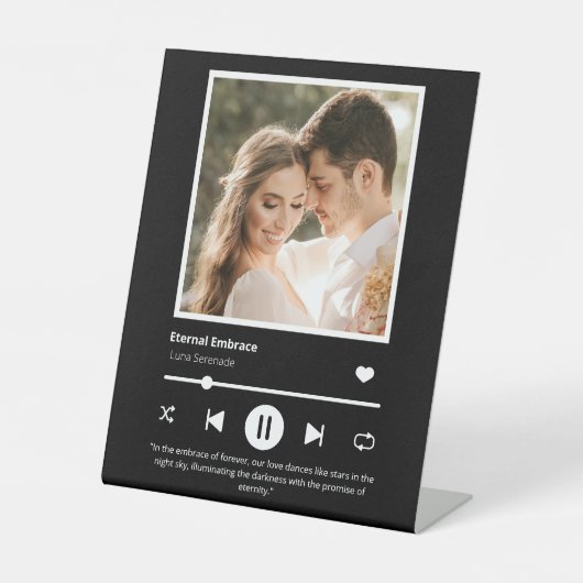 Foto Music Player Personalisiert Black Sockelschild (Vorderseite)