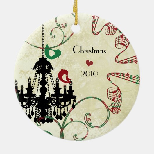 Foto Musikalisch Rot und Grün - Kronleuchter Keramikornament (Hinten)