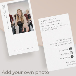 Foto Musiker moderne minimalistische Business Card Visitenkarte