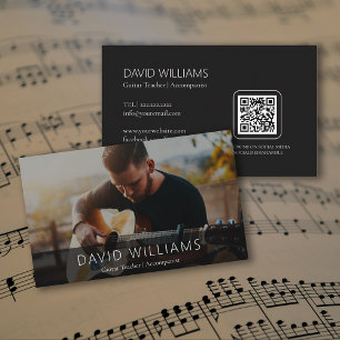 Foto Musiklehrer Sänger Songwriter QR-Code Visitenkarte
